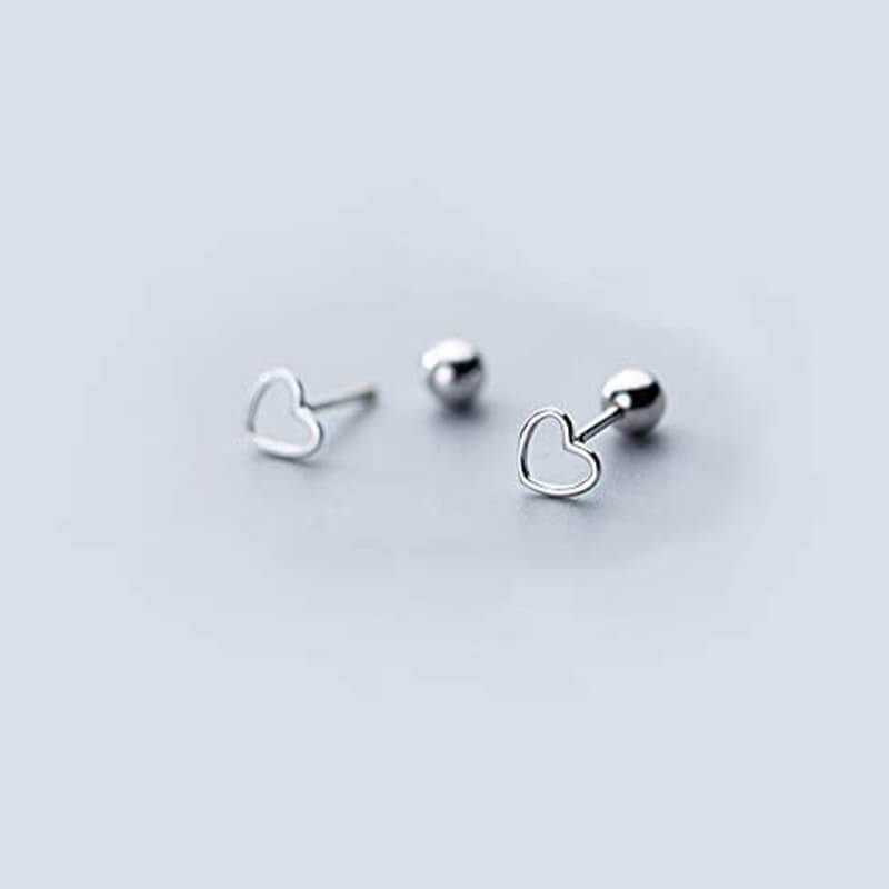 Cercei din argint shape of a heart silver