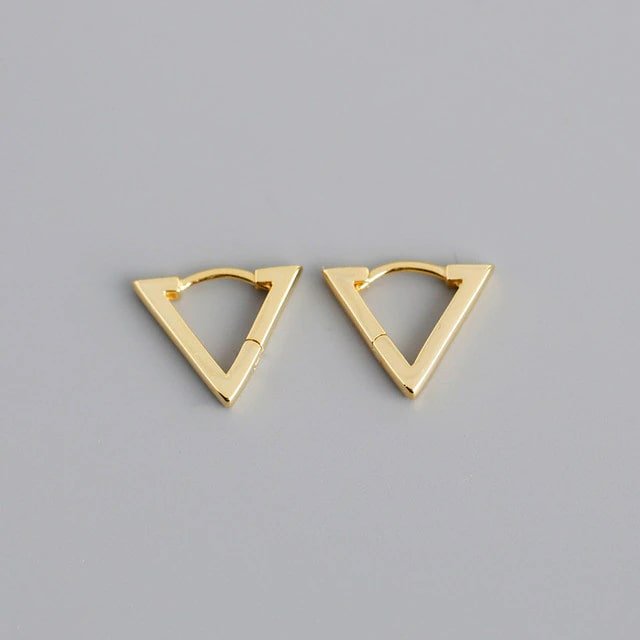 CERCEI DIN ARGINT TRIANGLE GOLD - imagine 2