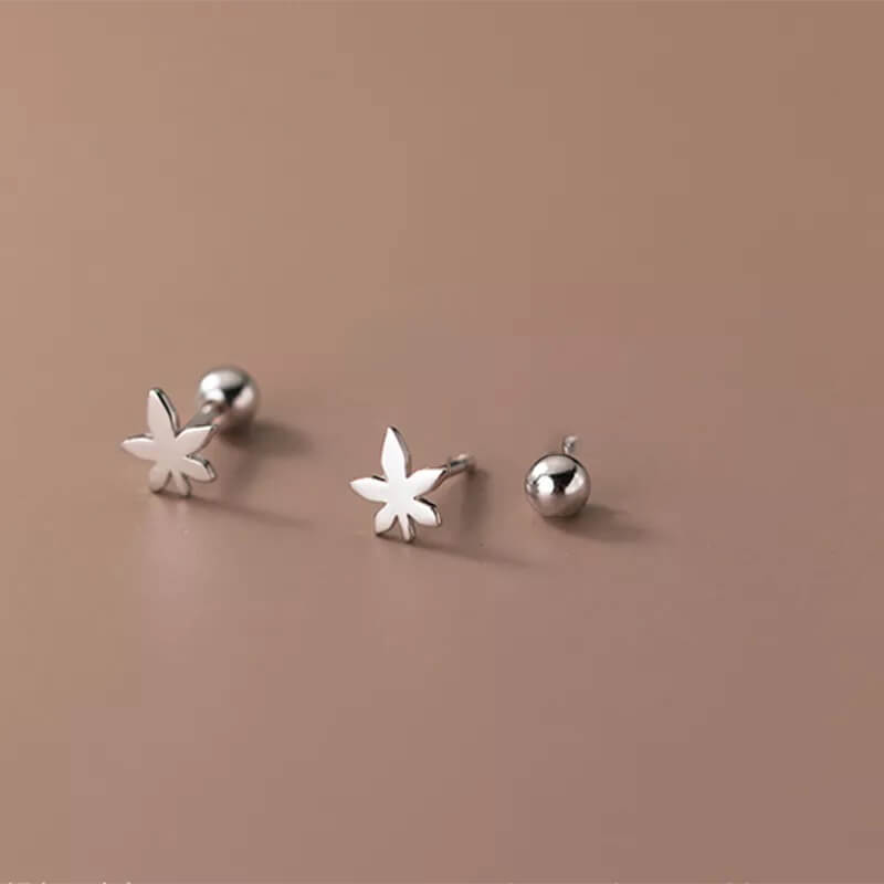 Cercei din argint leaf silver
