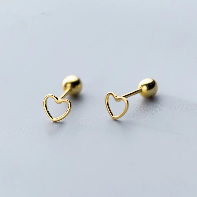 CERCEI DIN ARGINT SHAPE OF A HEART GOLD