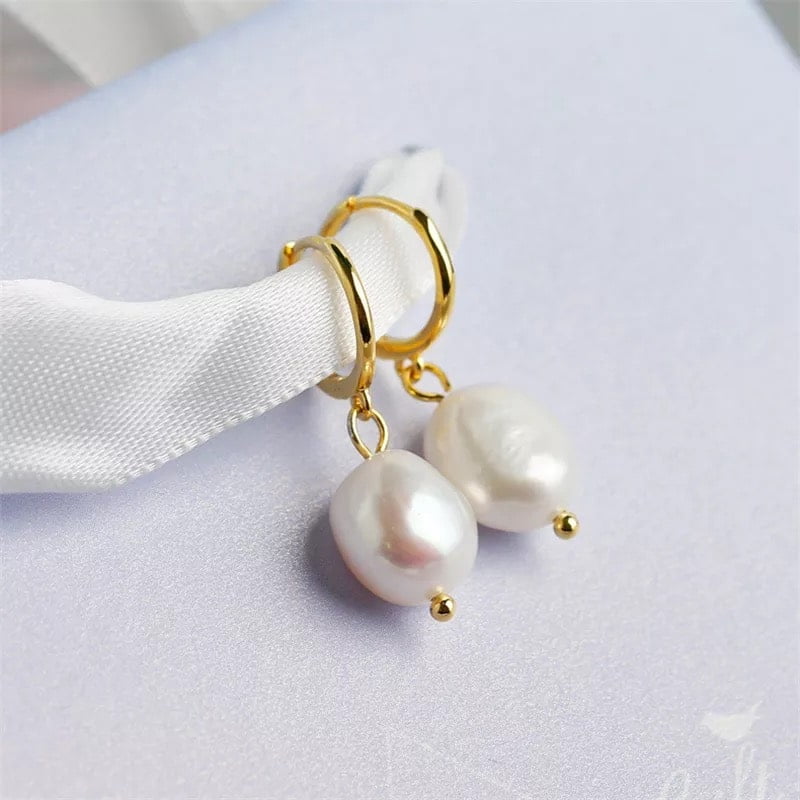 CERCEI DIN ARGINT CU PERLE PRIDE GOLD - imagine 3