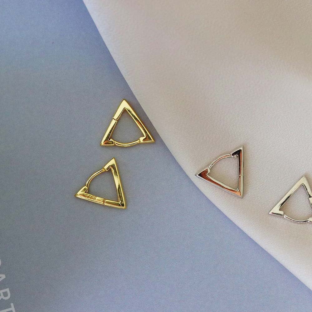 CERCEI MICI DIN ARGINT TRIANGLE SILVER - imagine 3