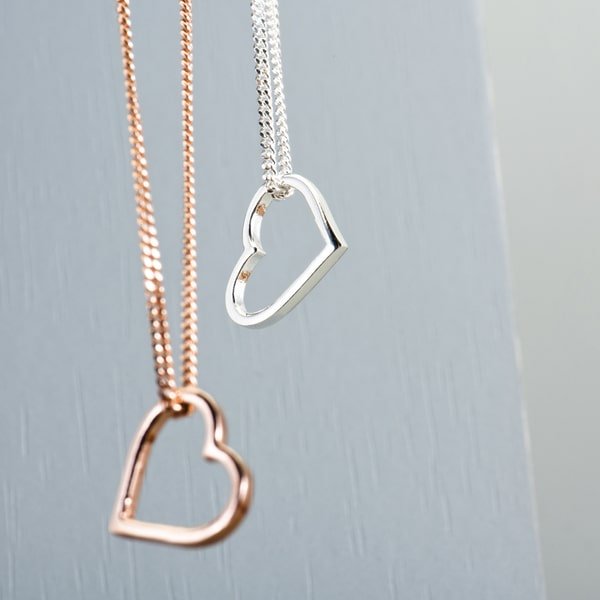 Colier din argint heart rose gold