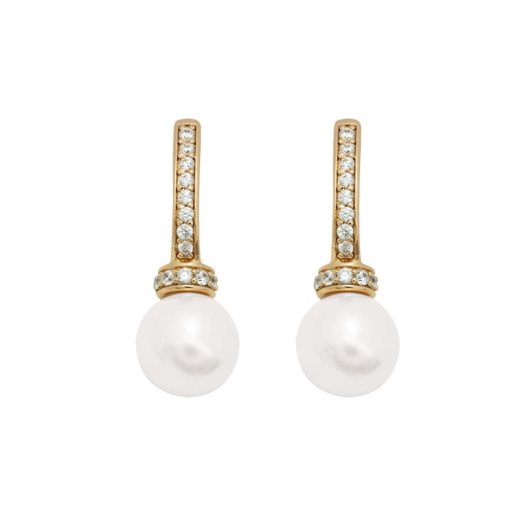 CERCEI PLACATI CU AUR 18K PEARL JOY