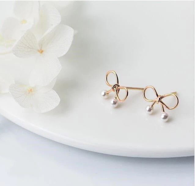 Cercei din argint bow - imagine 2