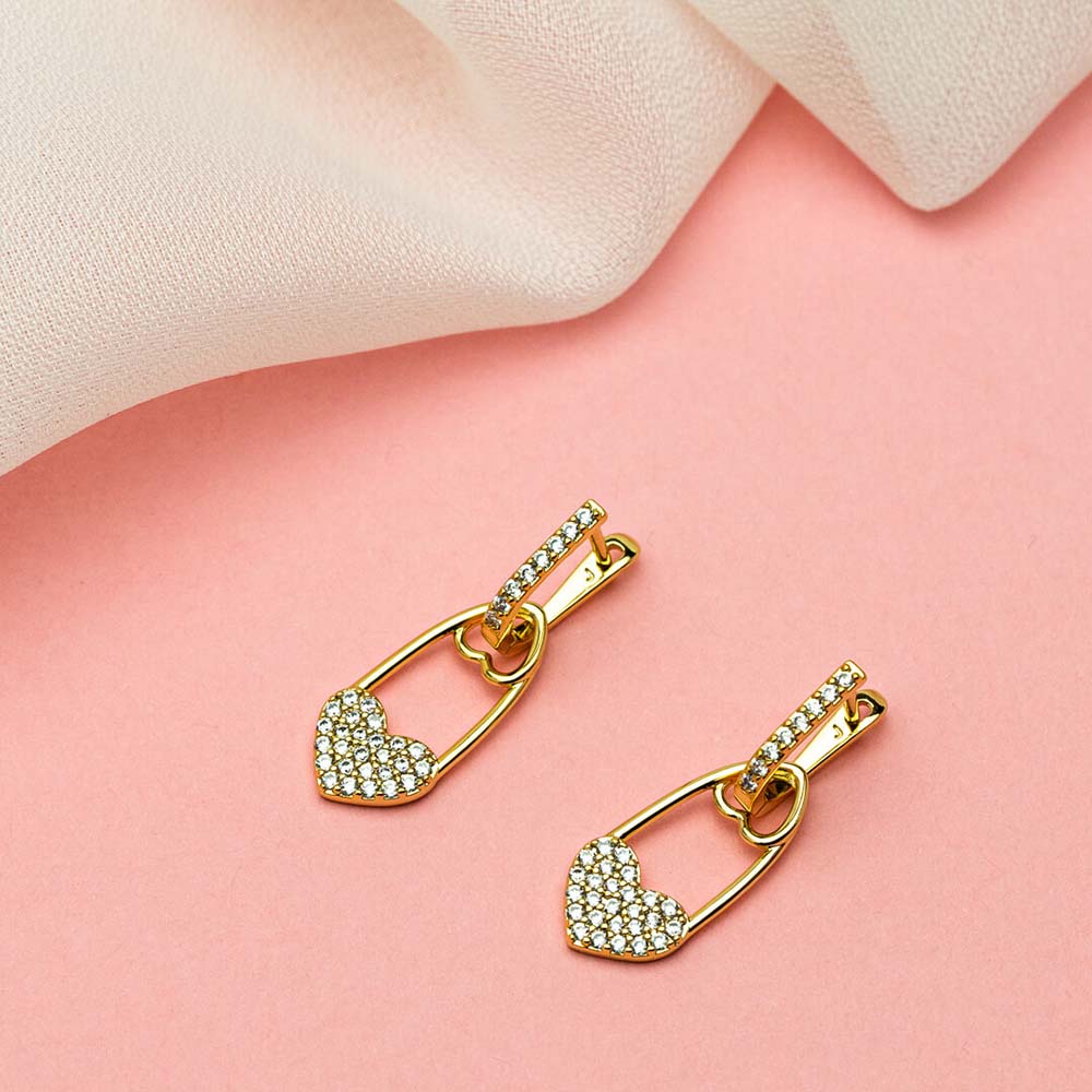 Cercei placați cu aur 18K safe love