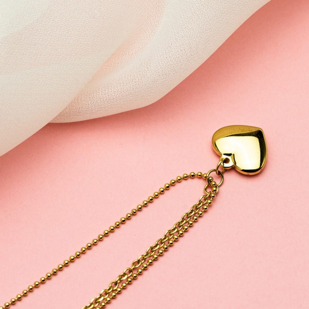 Colier placat cu aur 18 K gold heart
