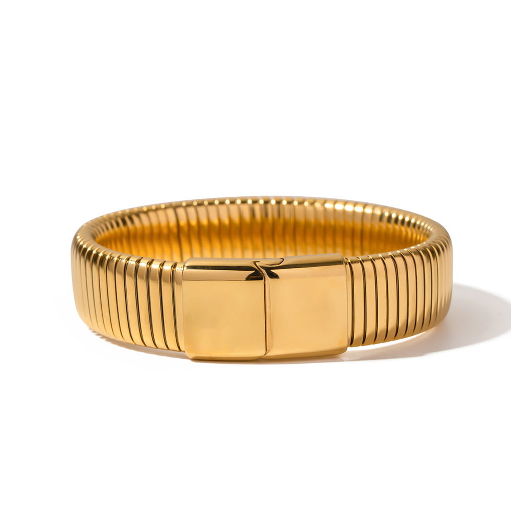 BRATARA PLACATA CU AUR 18K JUST COOL GOLD - imagine 2