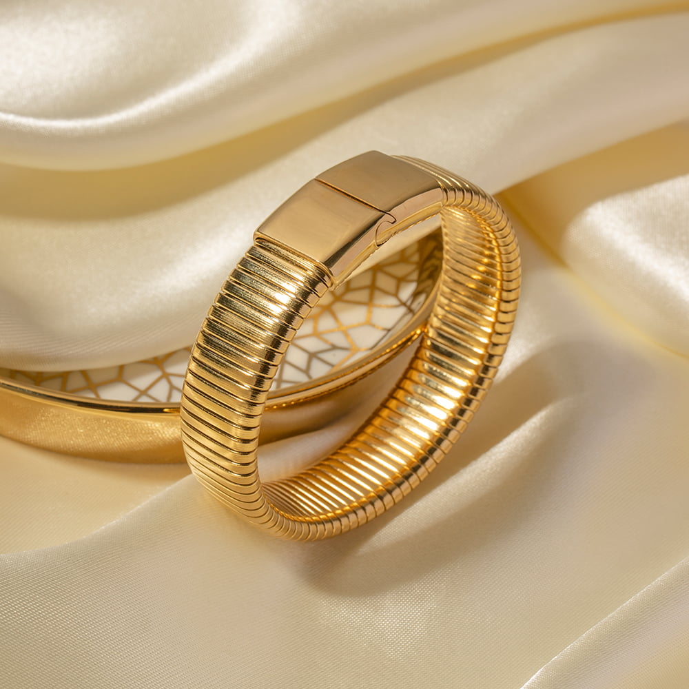 BRATARA PLACATA CU AUR 18K JUST COOL GOLD - imagine 5