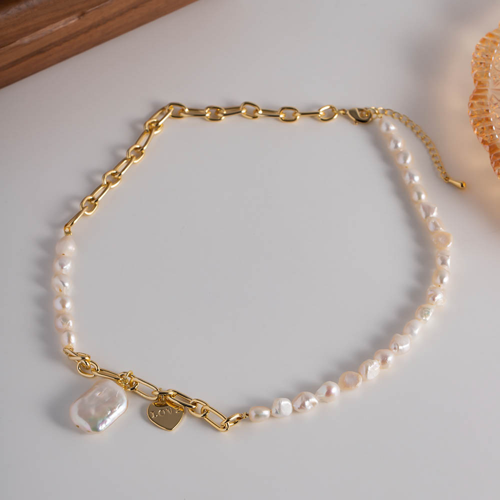 COLIER PERLE PLACAT CU AUR 18 K URBAN - imagine 5