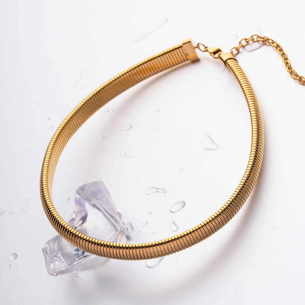 COLIER MASIV PLACAT CU AUR 18K JUST COOL GOLD - imagine 6