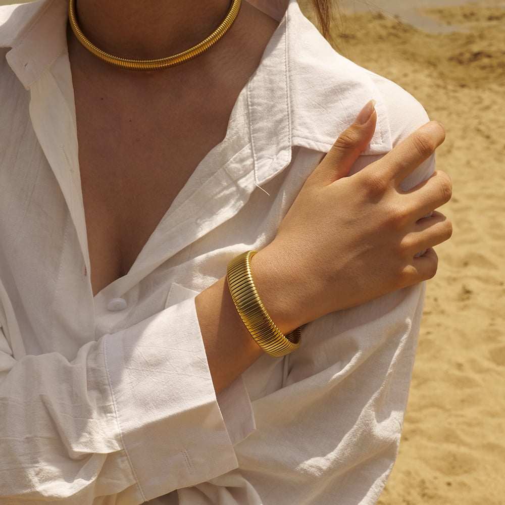BRATARA PLACATA CU AUR 18K JUST COOL GOLD - imagine 9
