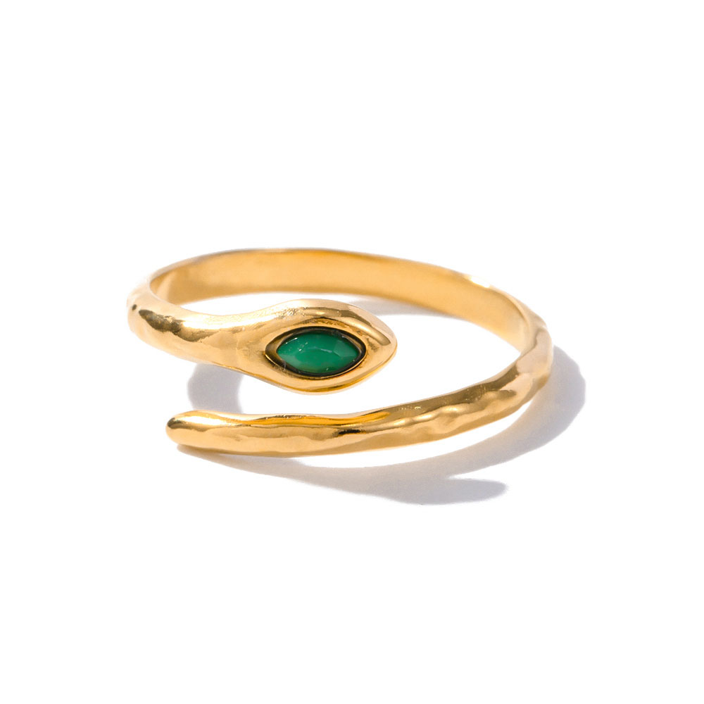 INEL PLACAT CU AUR 18K GREEN SNAKE