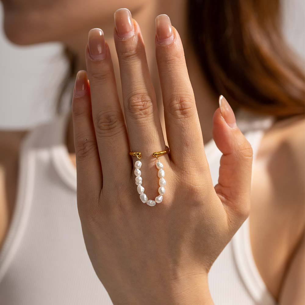 INEL DUBLU CU PERLE NATURALE PLACAT CU AUR 18 K Daily delight