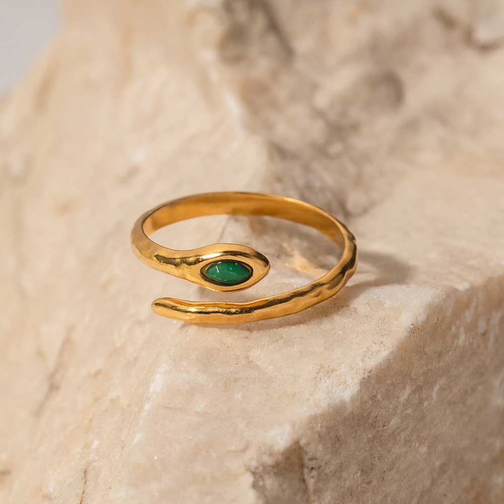 INEL PLACAT CU AUR 18K GREEN SNAKE - imagine 6