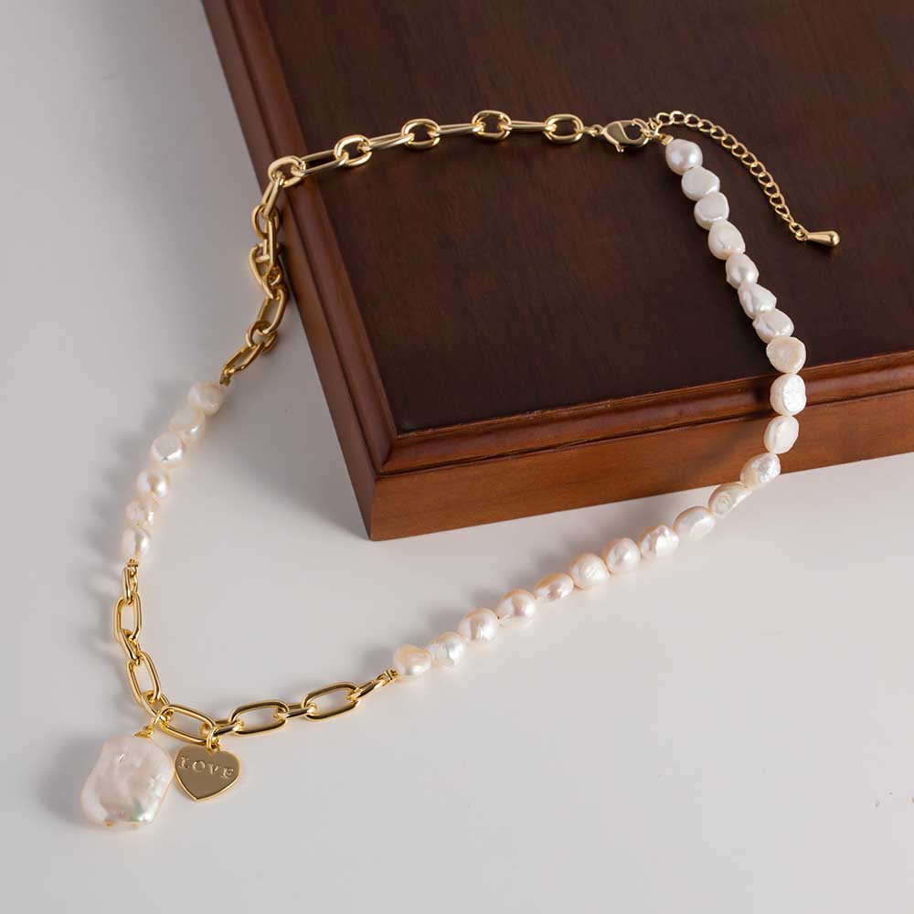 COLIER PERLE PLACAT CU AUR 18 K URBAN - imagine 2